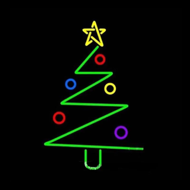 Рождественская елка эвкалипт сосновая неоновая вывеска Настоящая стеклянная