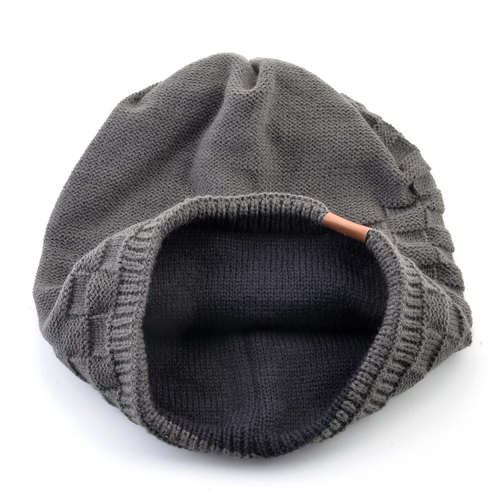 Новинка зимние шапки-бини шапка для мужчин однотонная вязаная шапки мужская мода