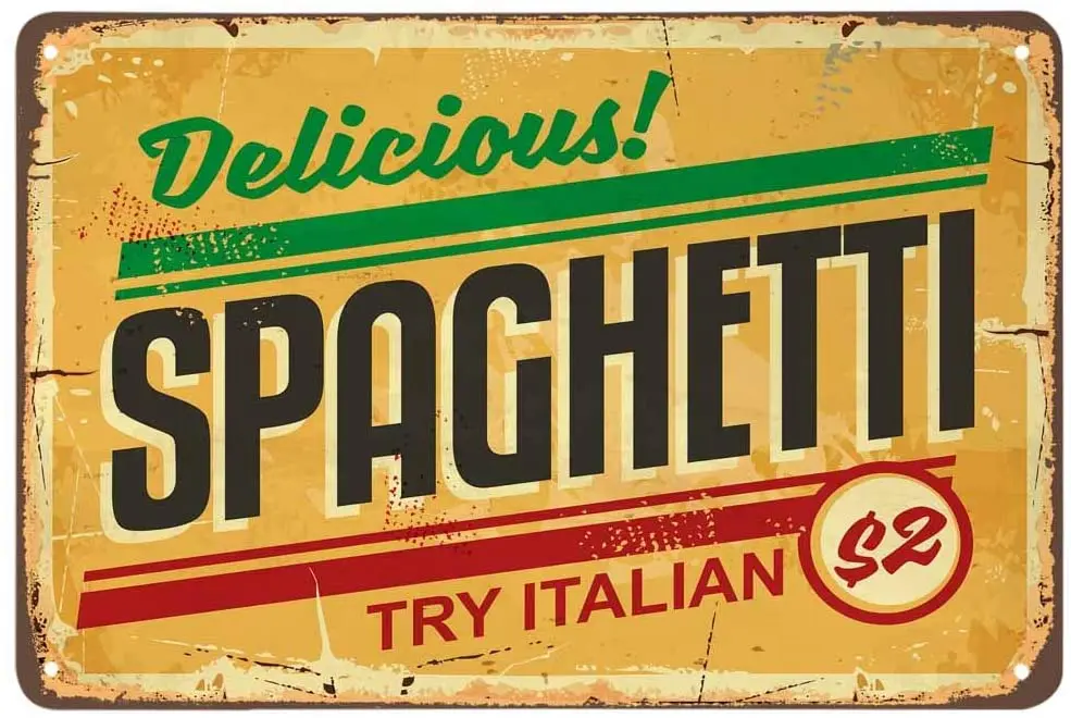 Жестяной знак Aoyego на тонгетти, попробуйте Ретро металлический жестяной знак итальянского ресторана вкусной еды, который применимо к ретро