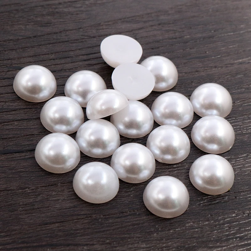 

New Fashion 40pcs 12mm White Color Flat Back Resin flower Cabochons Cameo G7-13