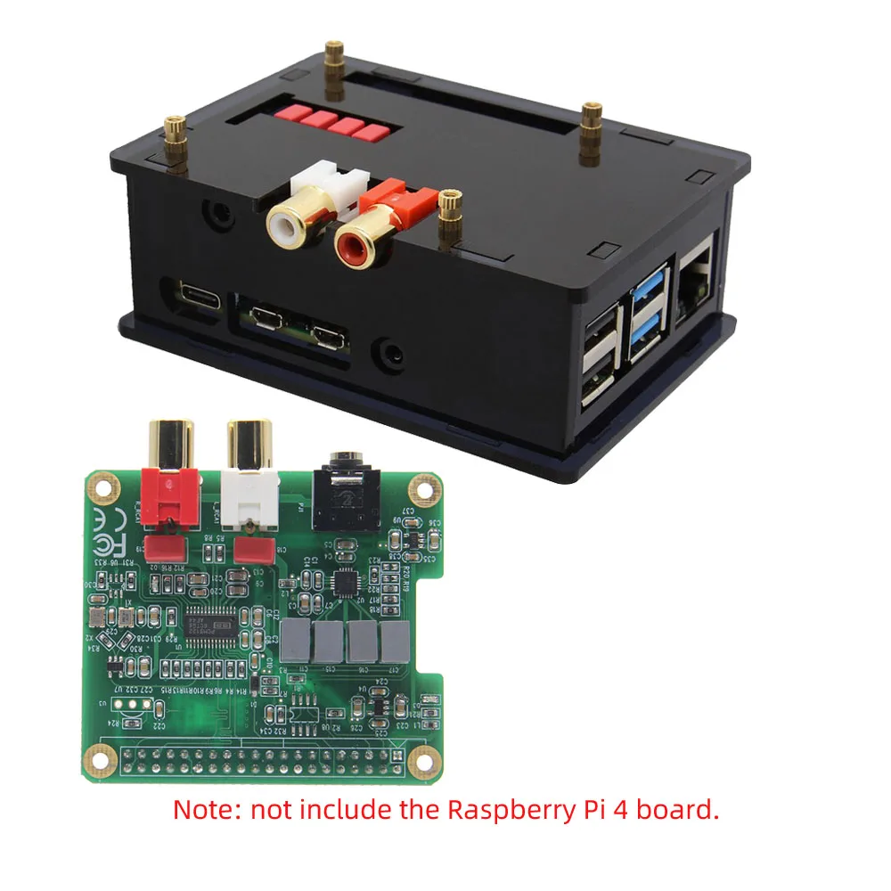 Raspberry Pi 4 Модель B PCM5122 Hi Fi аудио ЦАП Плата расширения с акриловый чехол|Аксессуары