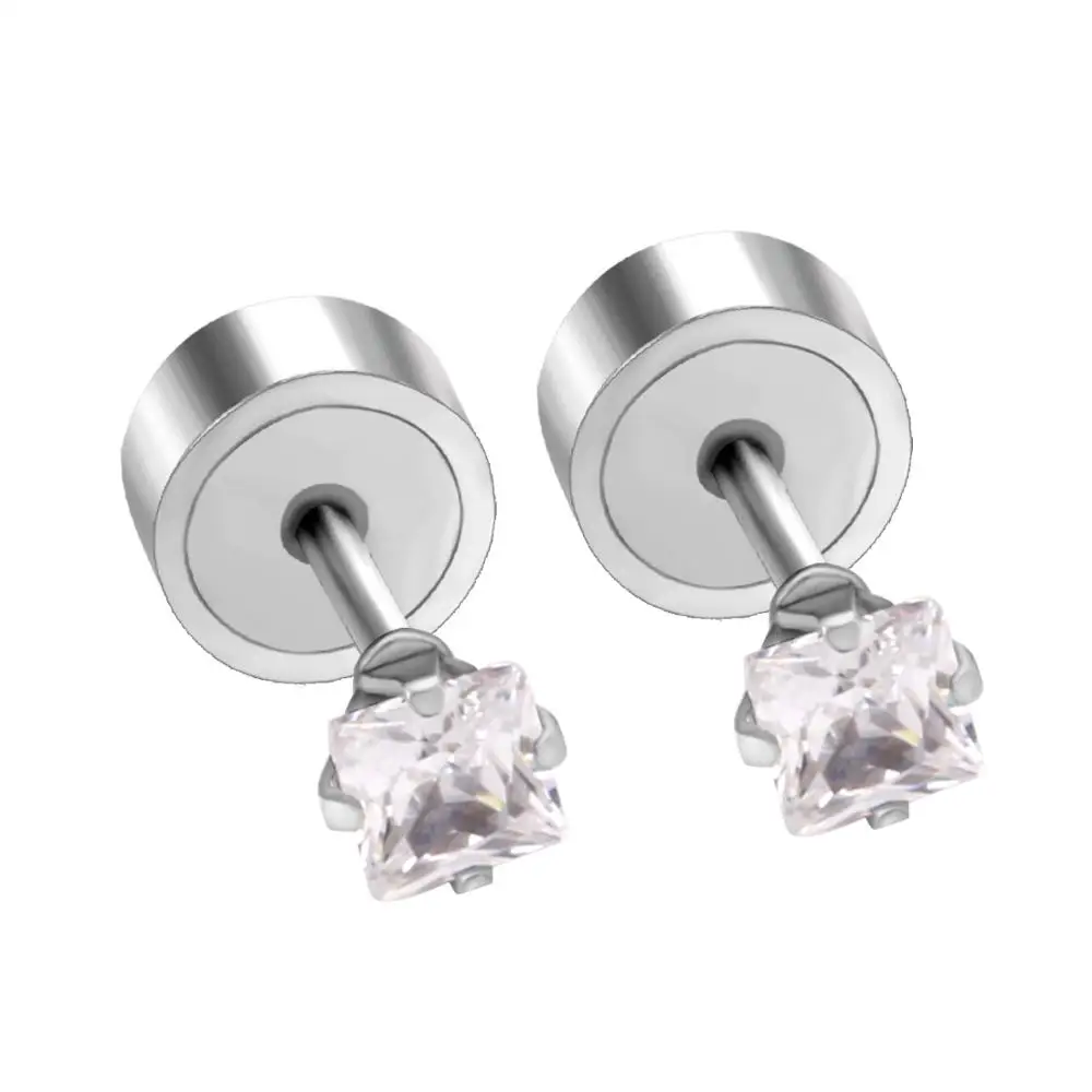 Серьги гвоздики LUXUSTEEL из титановой стали квадратные серьги с квадратным