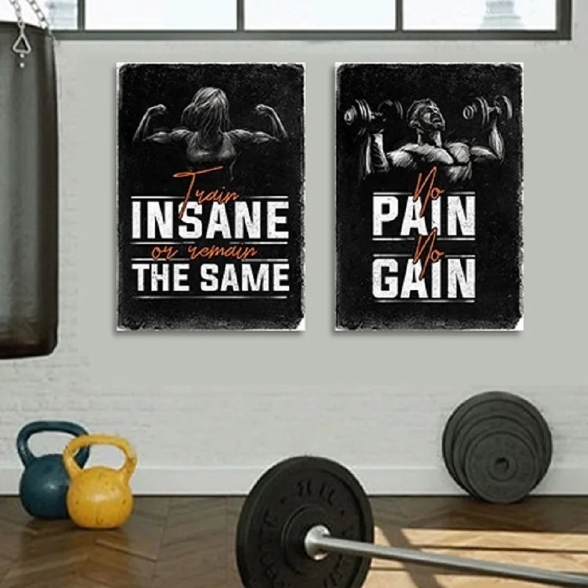

Muscle Bodybuilding Fitness Poster Motivational Quotes Art Canvas Painting Wall Picture Print for Home Gym Office Decor