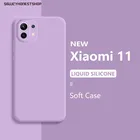 Чехол из жидкого силикона для Xiaomi Mi 11 10T Pro Lite Note 10 Pro, противоударный мягкий чехол для Redmi Note 9S 8 Pro, K40