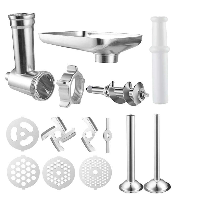 

Durable Meat Grinder Metal Stand Mixer,Bench Mixers with Sausage Filling Tube&Food Processor Accessories