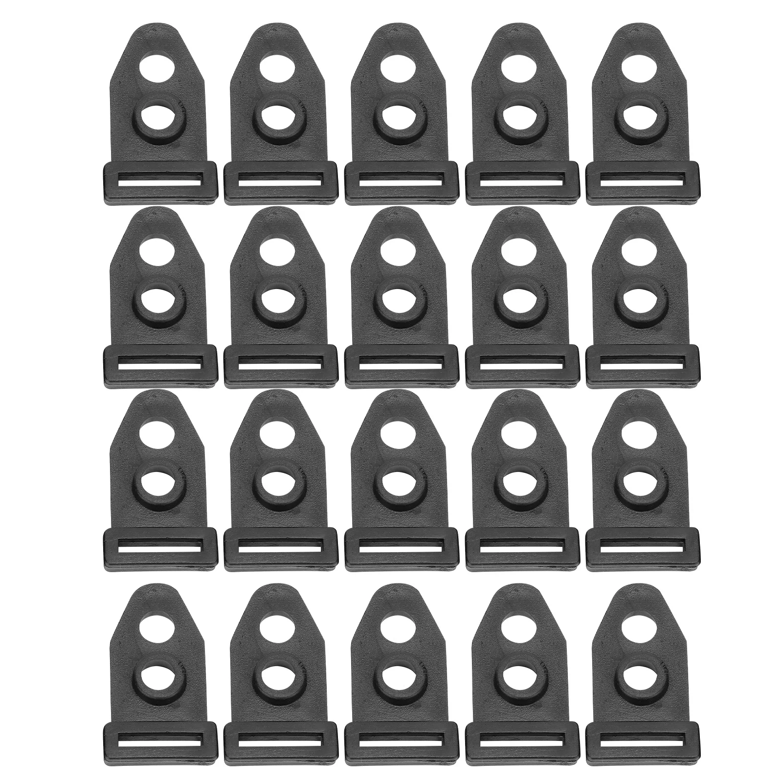 

20pcs Two Holes Tent Ground Fixed Clip Nail Pole Rod Feet Clamp Accessories for Outdoor Camping Hiking Beach Tent Accessories