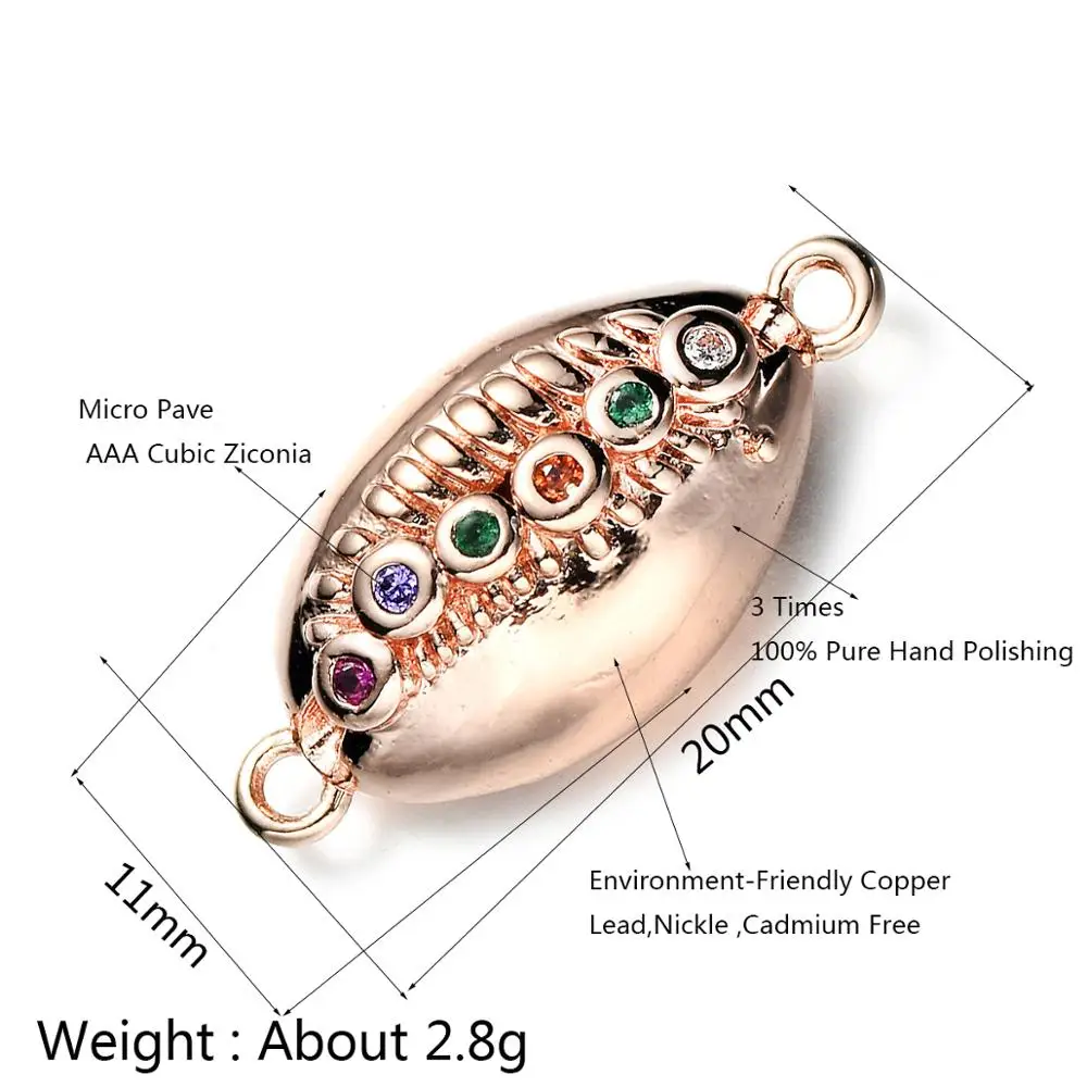 CHSXY латунная инкрустация крошечный циркон оболочка Cowrie подвески подходит для