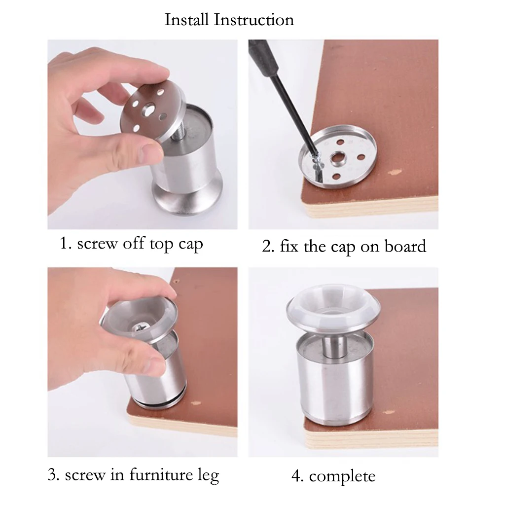 4 шт. регулируемые запасные ножки из нержавеющей стали для мебели 6/8/10/12/15/18