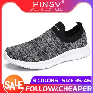 PINSVНовые сетчатые мужские кроссовки; Повседневная обувь; Мужская обувь без шнуровки; легкие дышащие прогулочные теннисные кроссовки; Feminino Zapato
