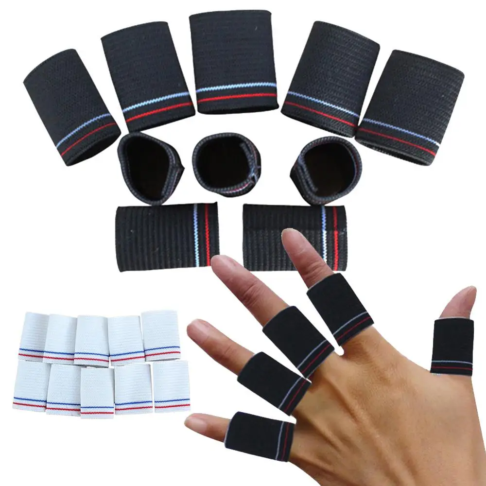 

10pcs Sport Finger Splint Guard Bands Finger Protector Guard Support Stretchy Sports Aid Band Basketball