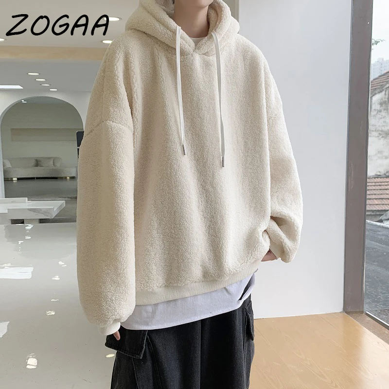 

ZOGAA Spring Fashion Men' Pullover Sweatshirt Thicken Large Size Harajuku Sweatshirt Pure Color Casual Student Streetwear Hoodie
