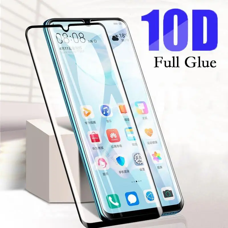 Изогнутое закаленное стекло 10D с полным покрытием для Huawei Honor 8X 8A 8C 9A 9X 9C Защита