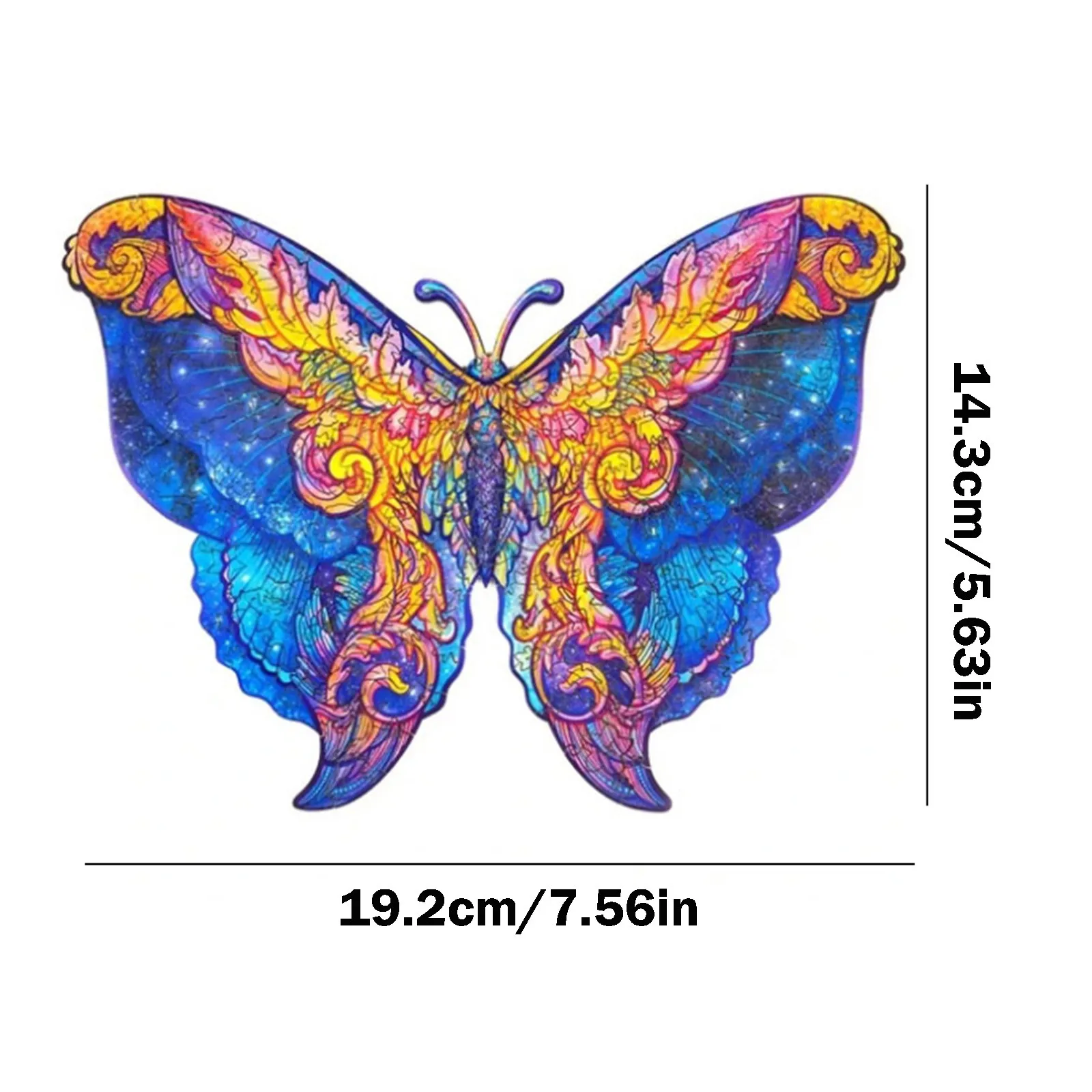 

5mm Thick Butterfly Animal-Shaped Puzzles Wooden Puzzle 107 Pieces Unique Animal Shape Pieces Gift for Adults and Kids Home deco
