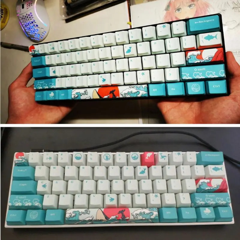 5 сторон краситель сублимация 108 ключей OEM PBT Keycaps полный набор механическая