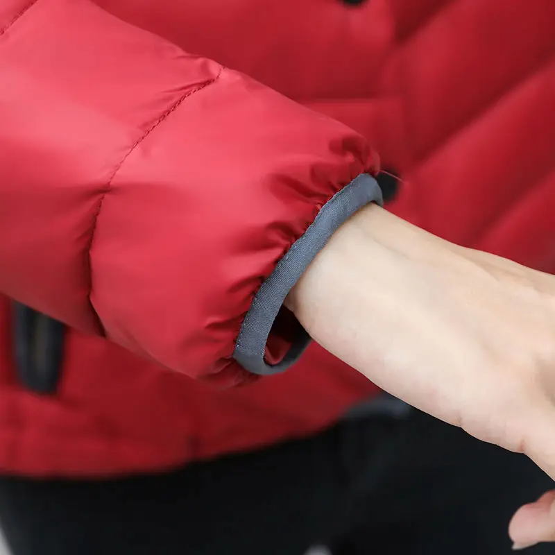 2023 Women Solid Parkas Female Thick Winter Zipper Pockets Warm Elegant Coat Jacket Ladies Casual Padded Parka Cotton Coats H878