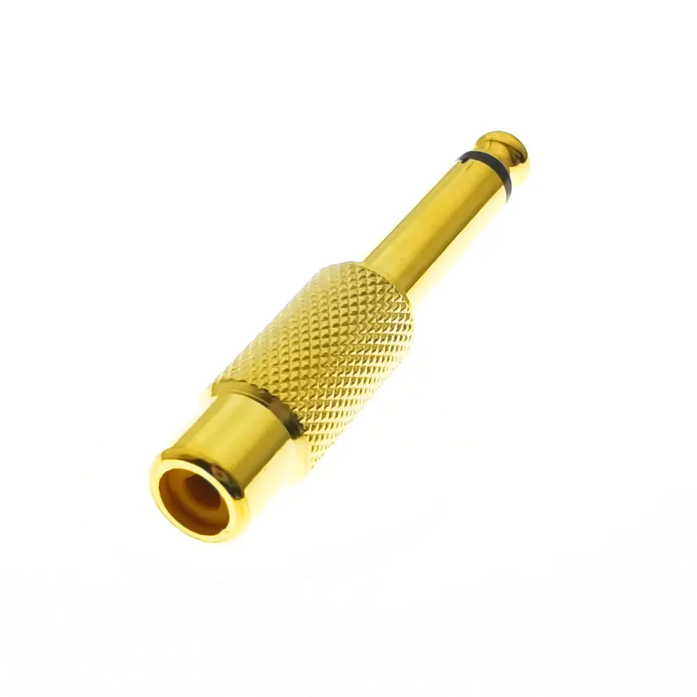 1PCS 6.35mm 1/4In Mono Male Jack to RCA Female Plug Audio Adapter Connector |