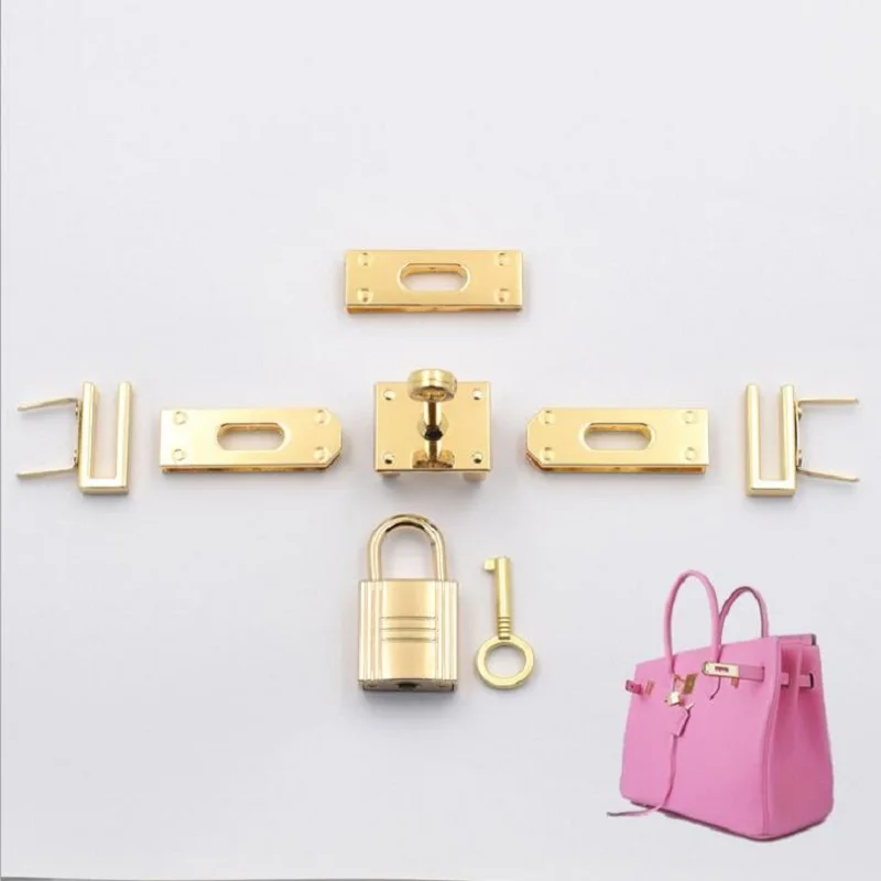 50 set/lot new bag hardware accessories platinum bag lock matching hardware brand long twist lock