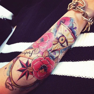 Водостойкая Временная тату-наклейка большая Новая Старая школа тату-наклейки