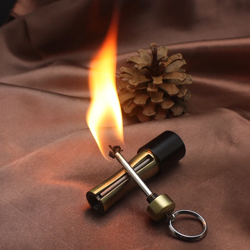 

Grenade Permanent Matches Compact Lighter Waterproof Flint Free Fire Starter Kerosene Camping Outdoor Survival Tool Keychain