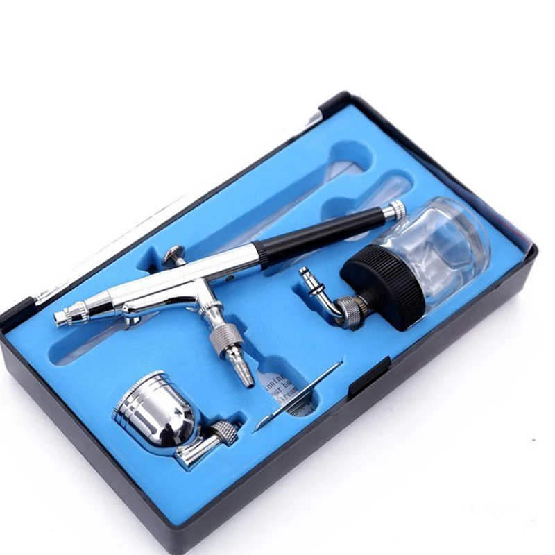 

Model 134 Airbrush Set Double-action Trigger Air-paint Control with 7cc&22cc Side Cup 0.3mm Tip