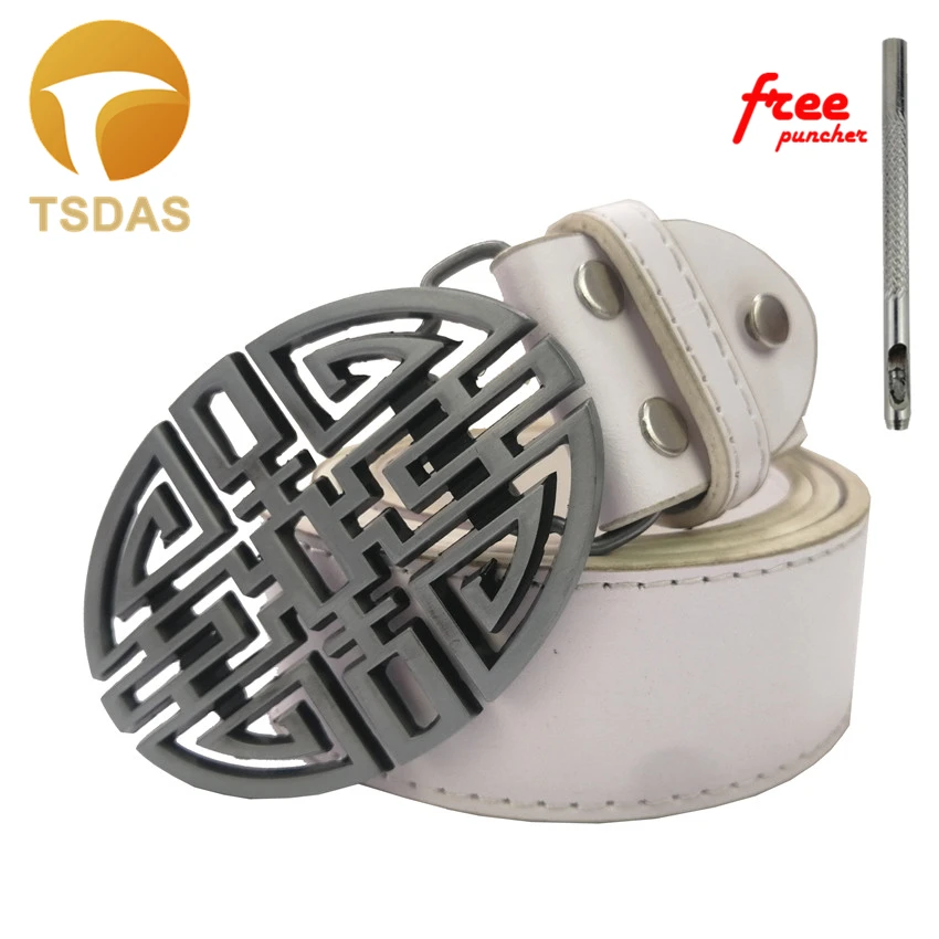 Мужская Роскошная металлическая пряжка для ремня с посеребрением ремнем в