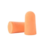 1 pair bullet type foam earplugs anti noise abatement sleeping ear plug orange