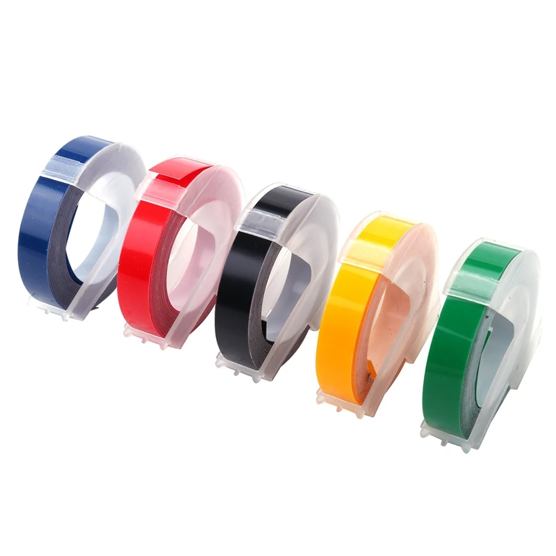 

5Pcs 9Mmx for DYMO 3D Plastic Mixed Color Embossed Tape for Embossed Labels for DYMO 1011 1610 1595 15447 12965