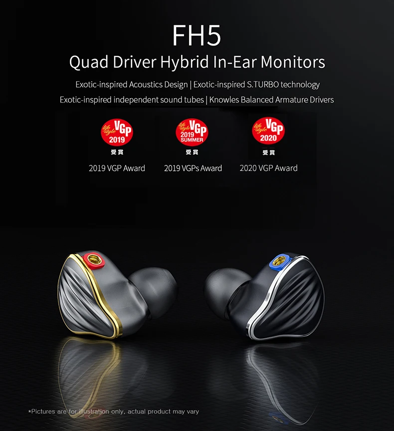 FiiO FH5 металлический чехол Knowles съемный кабель MMCX Дизайн Quad Driver Hybrid HIFI наушники 3,5 мм для iOS и Android Компьютер ПК