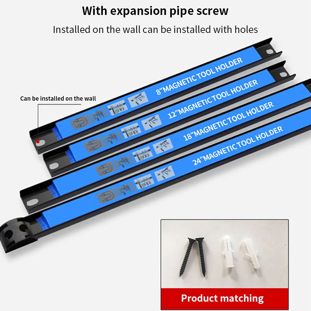 

High Quality 8" 12" 18" Magnetic Tool Holder Bar Organizer Storage Rack Knife Wrench Pliers Metal Magnetic Storage Organizer Bar