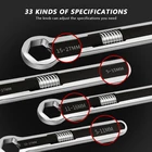 Регулируемый шестигранный ключ Torx, гаечный ключ из углеродистой стали, с двумя головками, универсальный ручной инструмент для ремонта, 5-27 мм