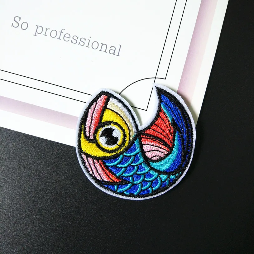 1SET Japanese vintage Style Fortune Cat Scarp Salmon Sushi Embroidery Cloth Pasted Brooch Iron on patches Sew On Applique Badge | Дом и сад