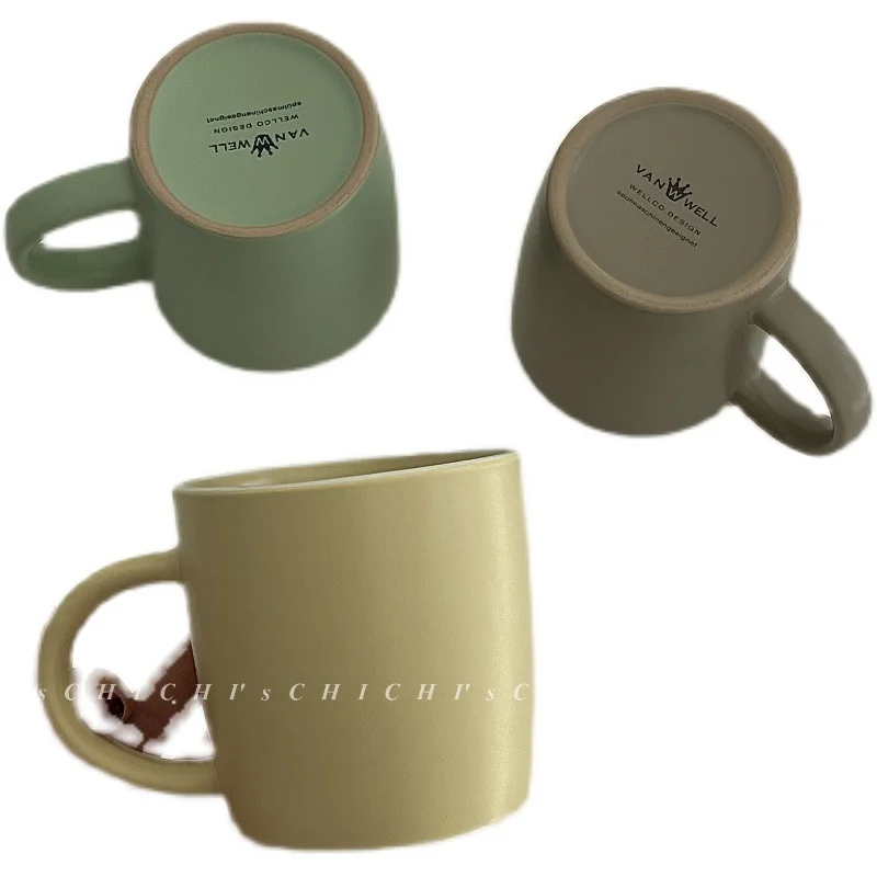 

Korean INS style pure color simple ceramic mug coffee breakfast milk cup