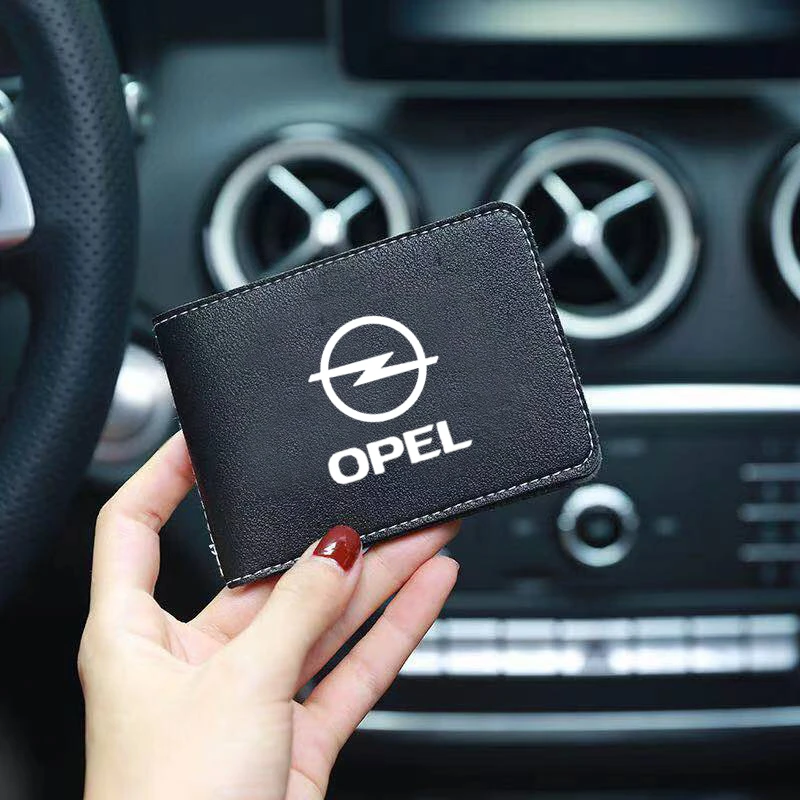 

For Opel astra j h g insignia mokka corsa d vectra Driver License Cover PU Leather Car Driving Documents Case Credit Card Holder