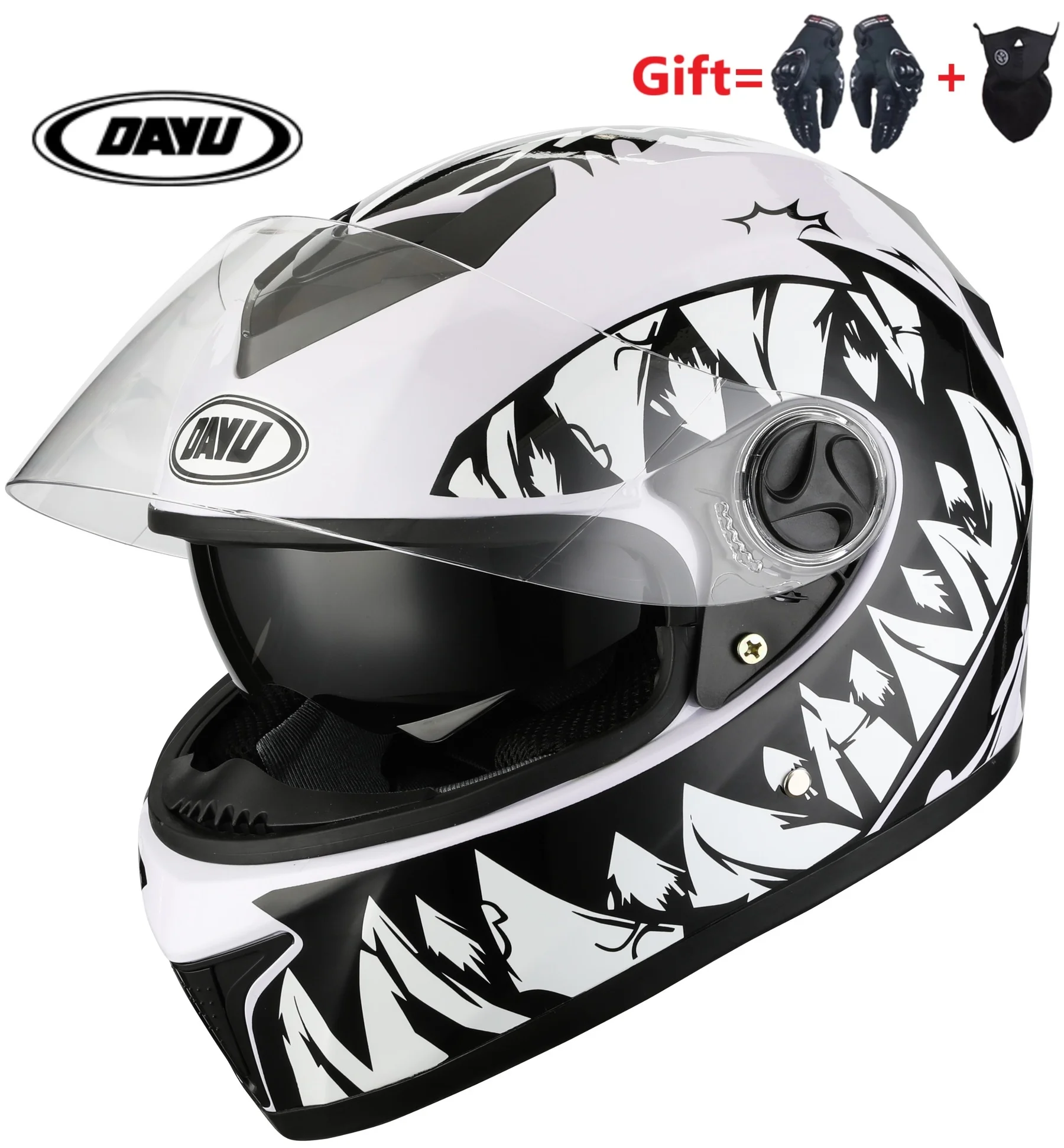 

2 Gifts Racing Helmet Modular Dual Lens Motorcycle Helmet Full Face Safe Helmets Casco Capacete Casque Moto S M L