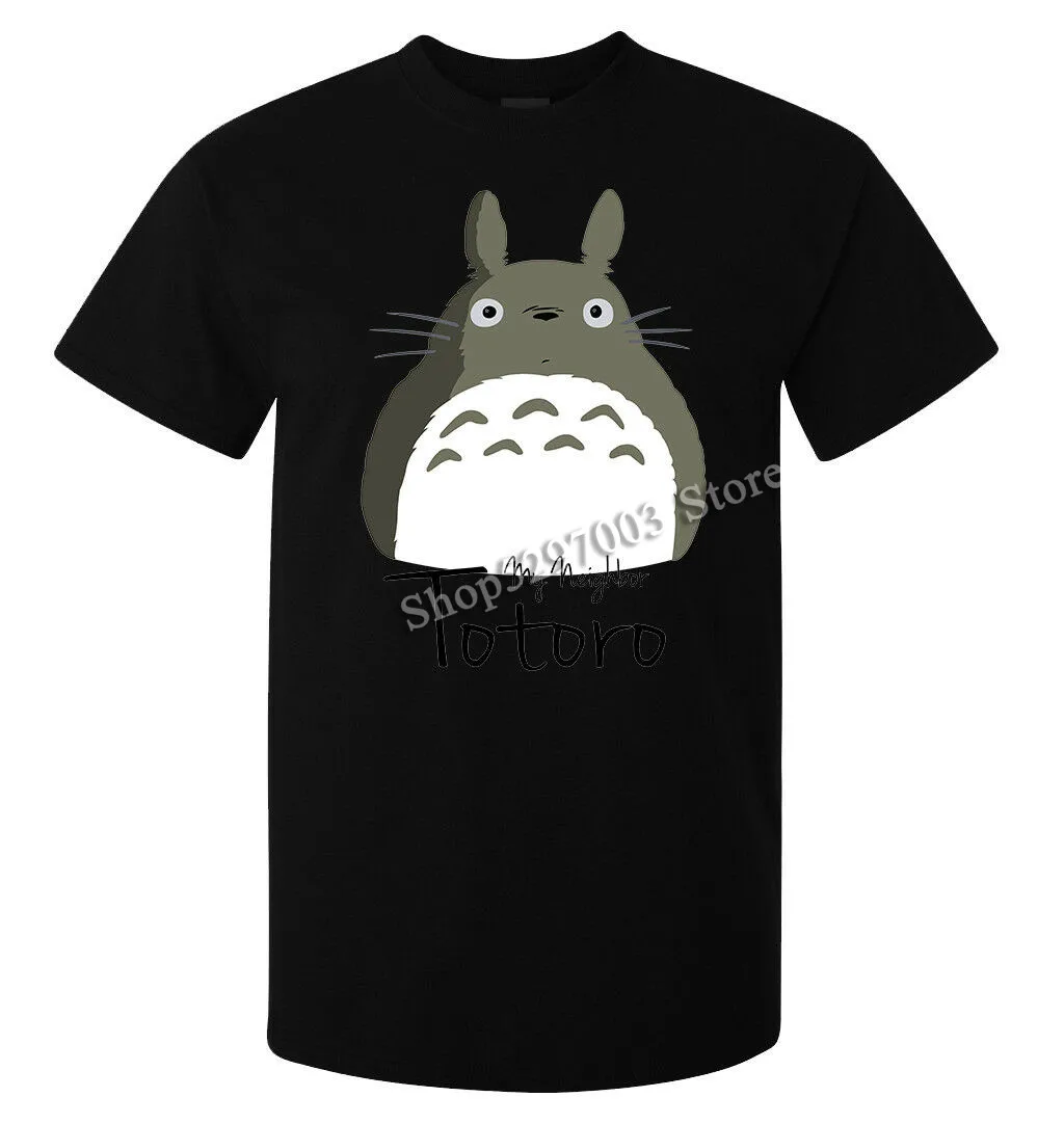 My Neighbor Totoro/Милая серая Стильная мужская футболка черного цвета с принтом
