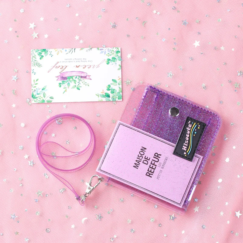 Новый прозрачный кошелек женские маленькие бумажники Милые Складные кошельки со