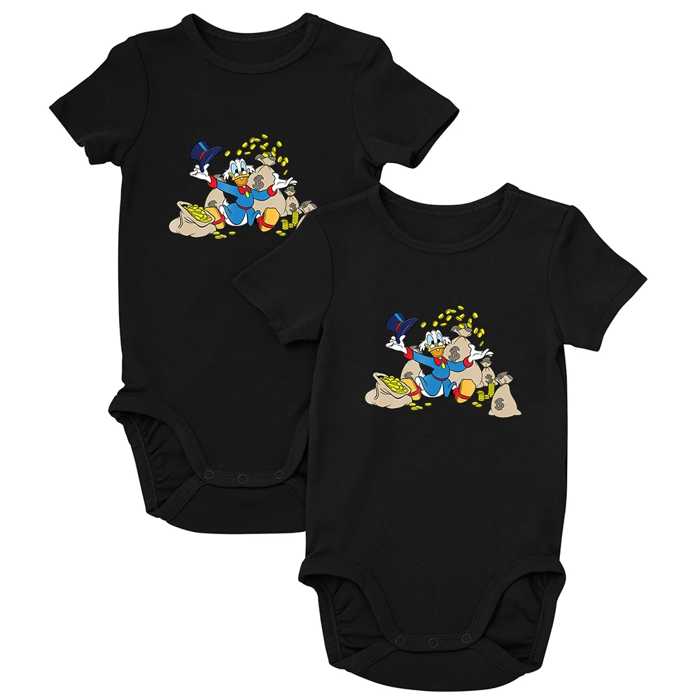 Scrooge-Mono para beb&eacute; de 0 a 24M, mono de dibujos animados de Disney, cuello redondo, manga corta, Harajuku, c&oacute;moda, novedad de verano-3