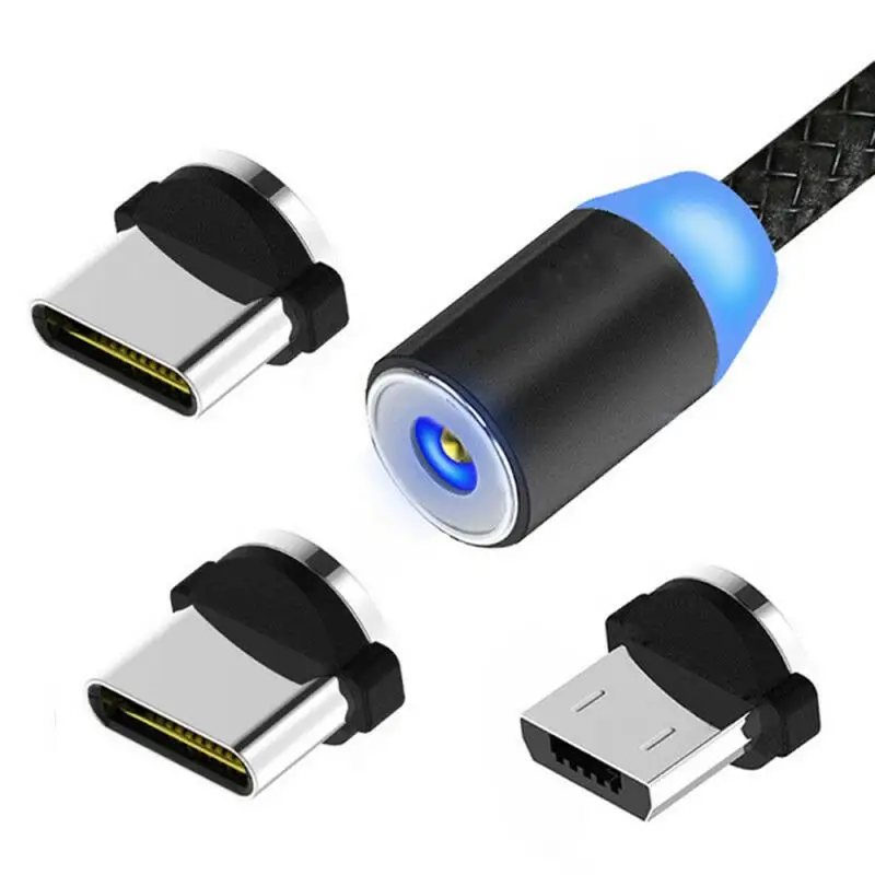 

Silver Compact Portable Design 2 In 1 Data Sync Cable Compatible With Android And Type C USB Port Magnetic Adapter Charger Plug