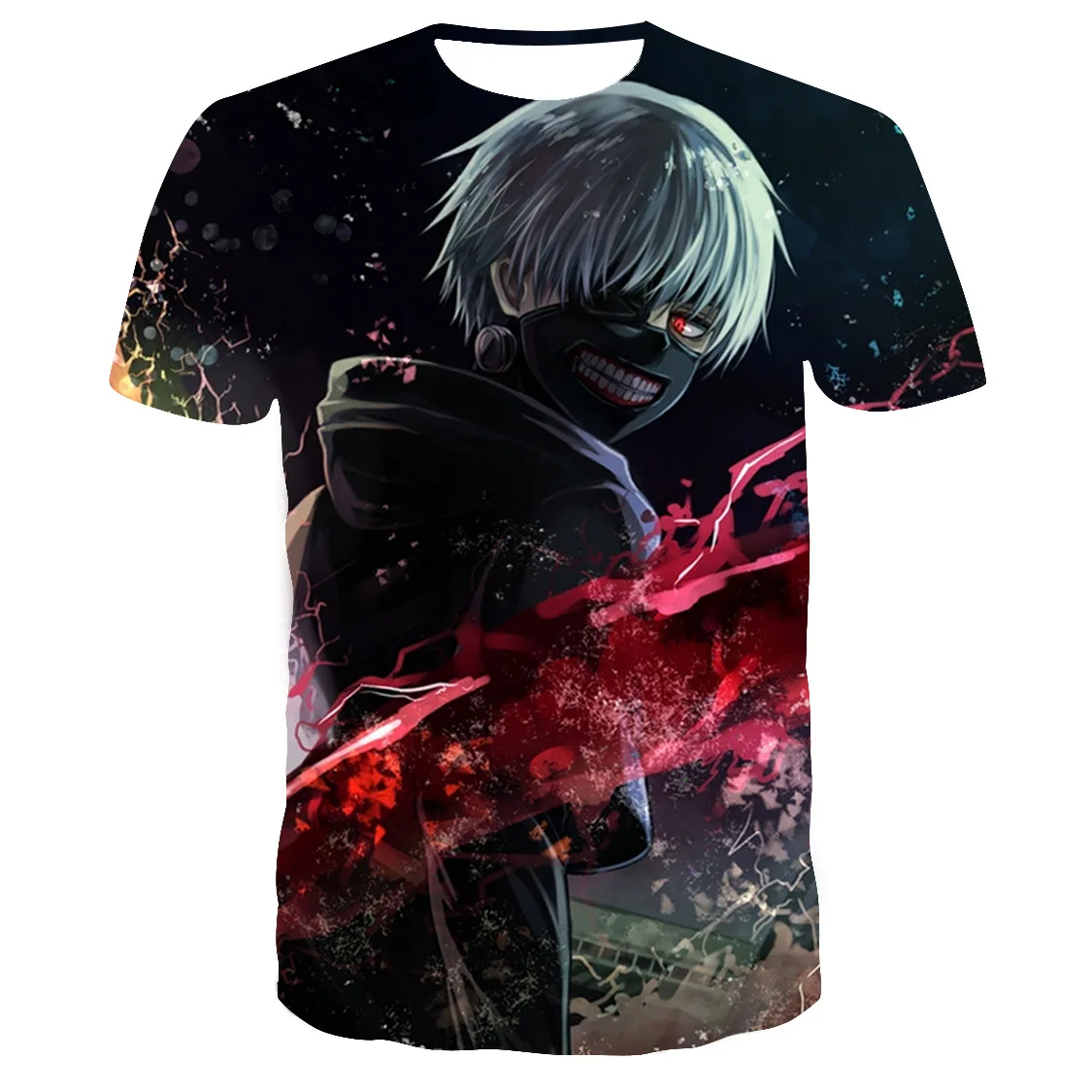 

Футболка унисекс, с 3D-принтом «Токийский Гуль», дышащая, с коротким рукавом