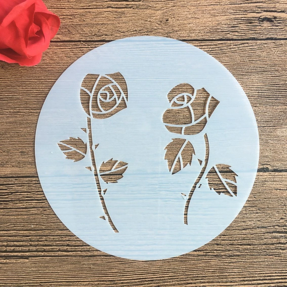 

6 дюймов Круглая форма DIY узор полые трафареты для выпечки торта сито для сахарной пудры форма граффити Рисование плитки трафареты-12