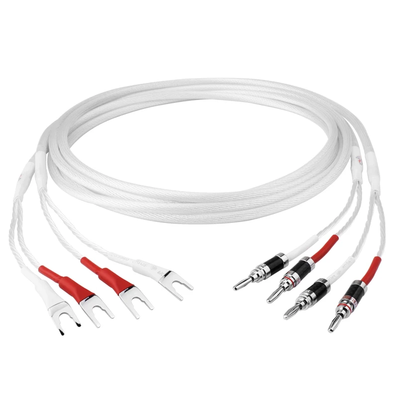 Одна пара Hi Fi посеребренный кабель для динамиков YYAUDIO end 5N OCC провод систем Y