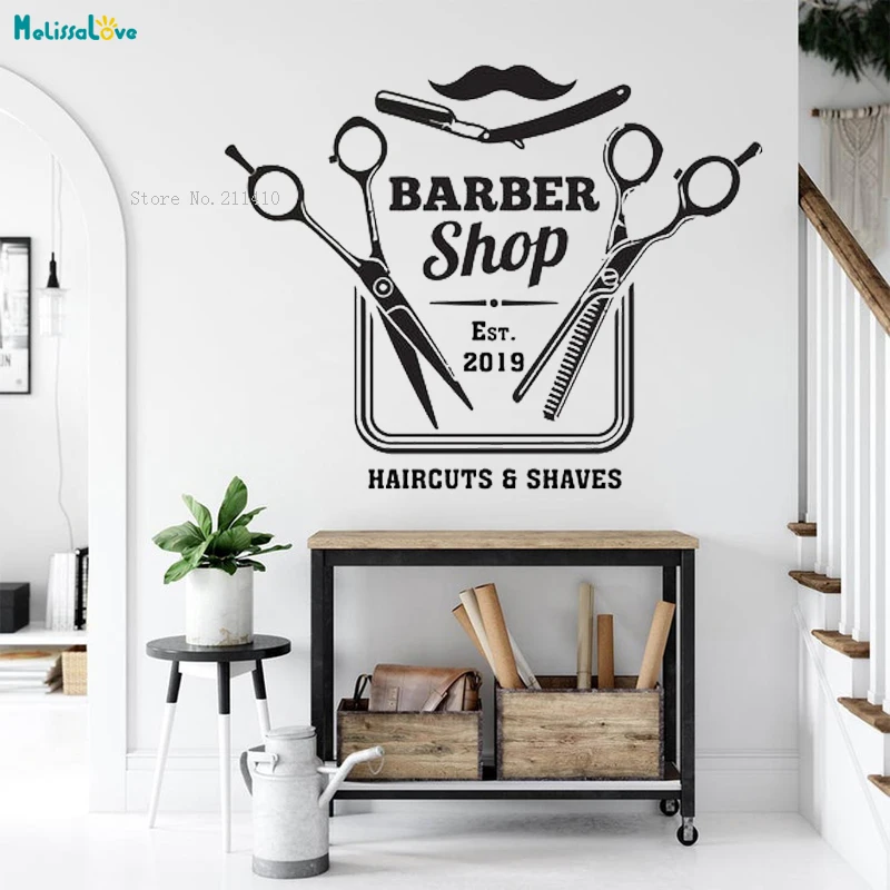 Изысканная Настенная Наклейка джентльмена для стрижки волос знак