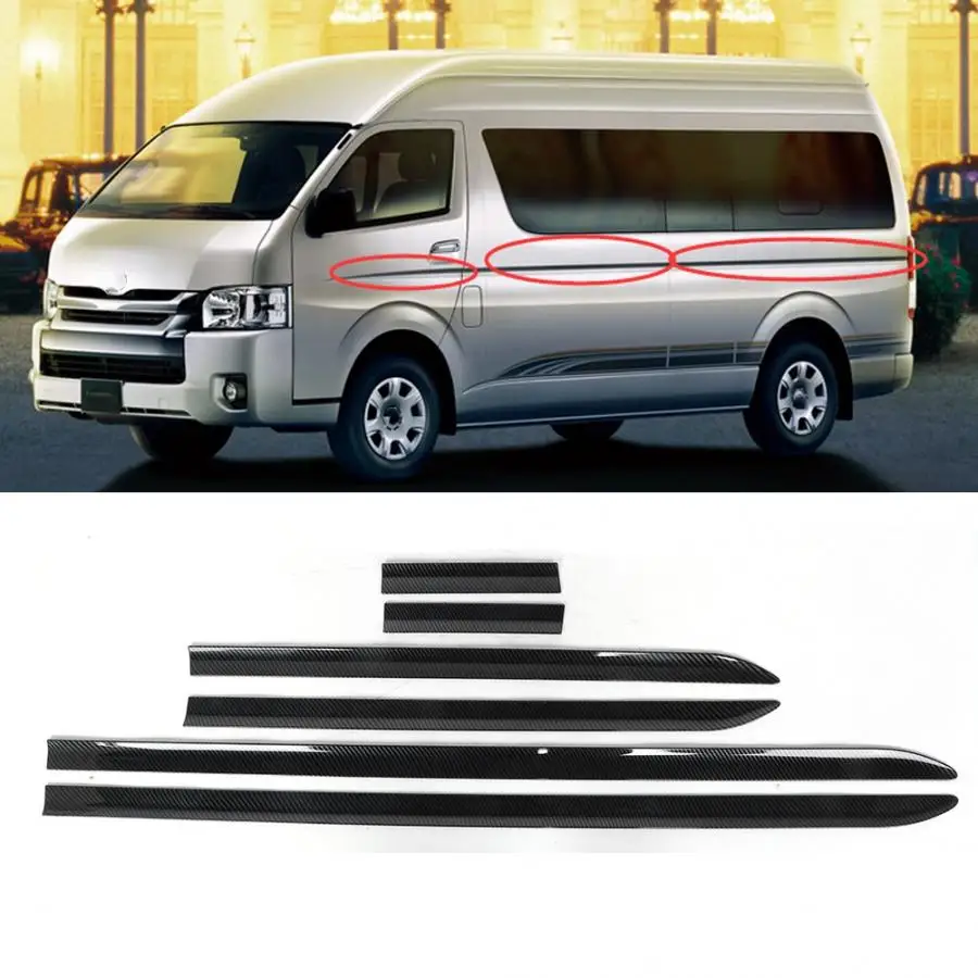 6 шт. углеродное волокно стиль автомобиля двери литья отделка полосы пригодный