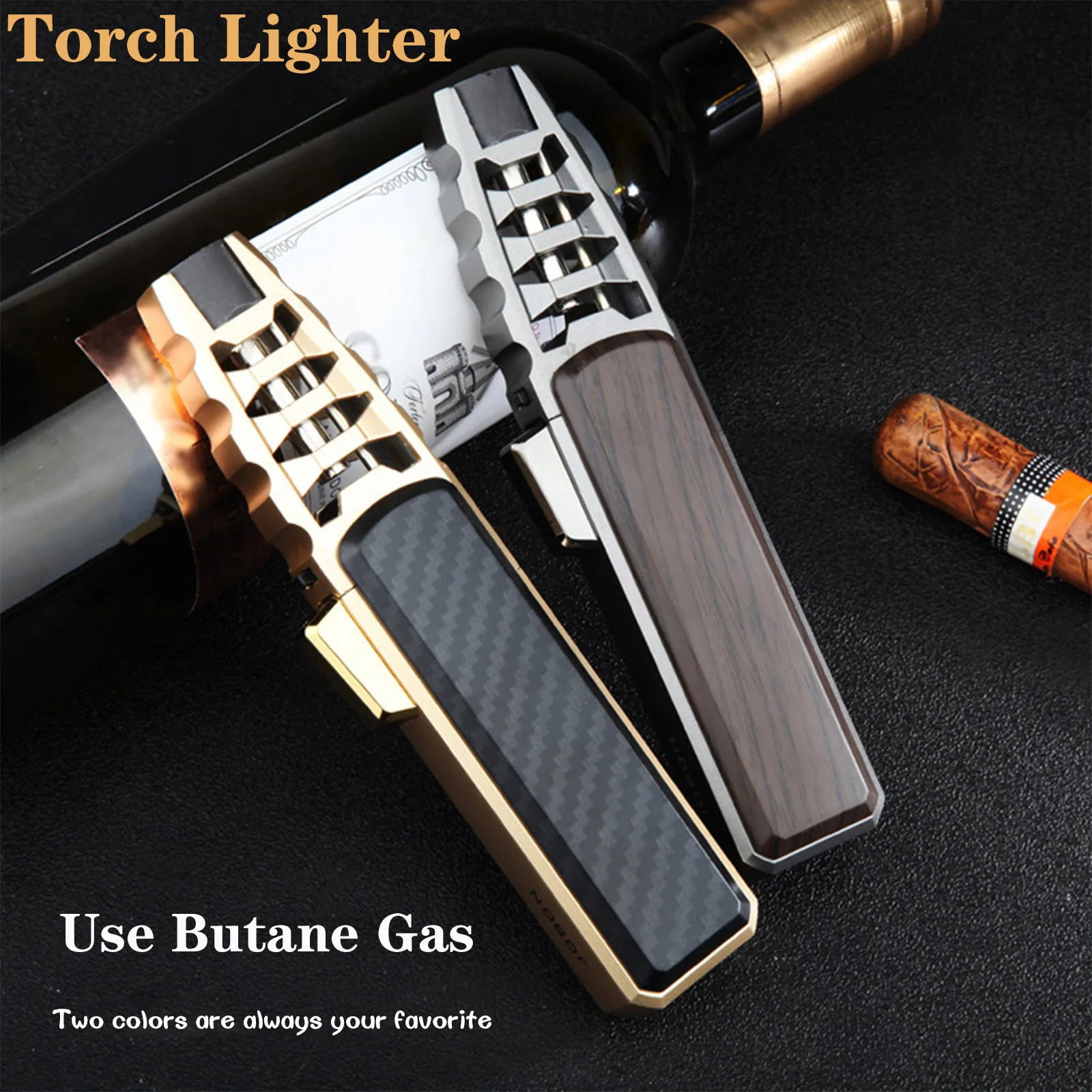

High jet Flame Butane Gas Transparent body design Refillable Adjustable Butane Jet Torch Lighter BBQ Tools Flame Ignition Tool