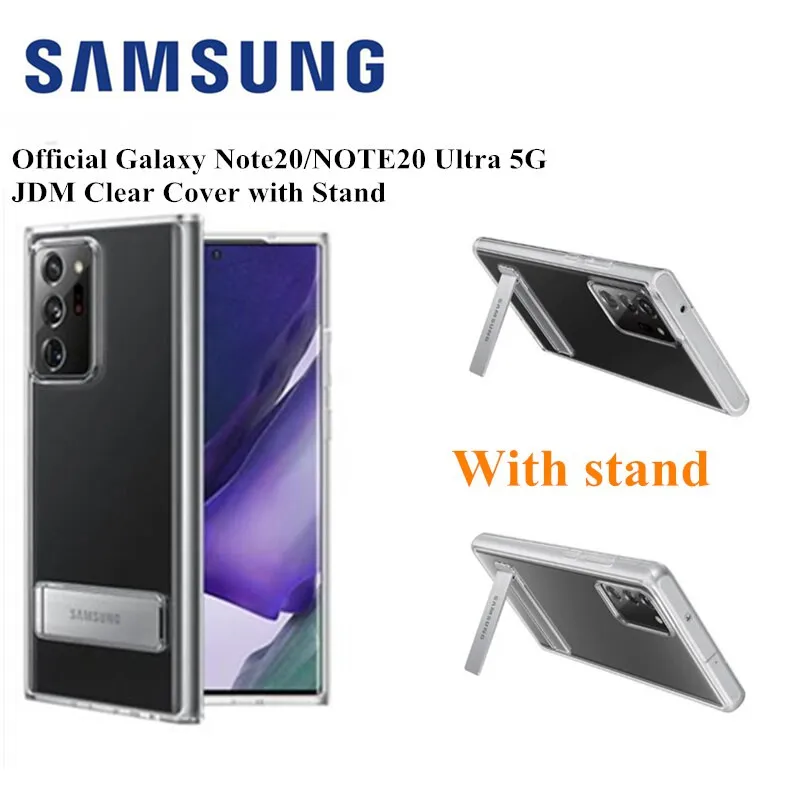 100% Официальный Оригинальный Samsung JDM прозрачный чехол с подставкой Прозрачный для