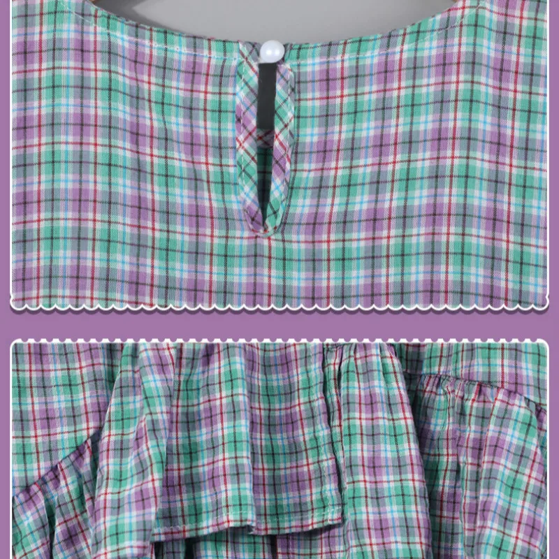 

Korean-style 2020 Summer New Girls Dress Cute Children Plaid Dresses Baby Girls Irregular Dress Kids Loose Casual Dresses, #8610