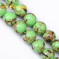 natural stone green shell howlite turquoises stone beads 4 12mm loose round charm beads for jewelry making diy bracelet ear stud
