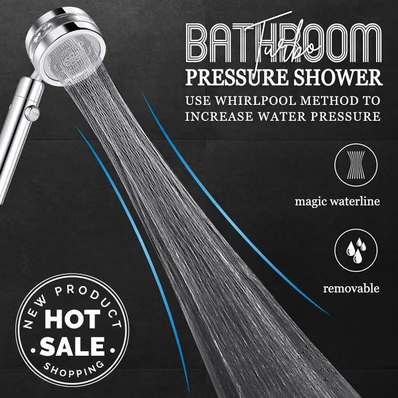 Rainfall Shower Head Bathroom Turbo Pressure 8K Mirror Rotating Magic Small Waist Shaking Faucet | Обустройство дома