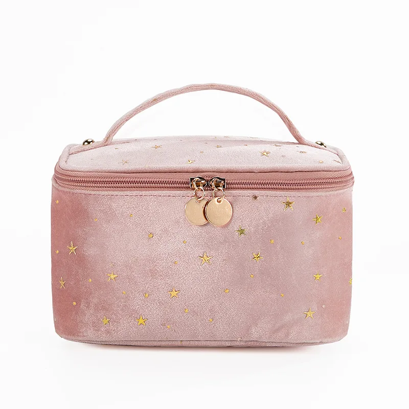 

New style ladies Nordic wind velvet cosmetic bag travel portable toiletry bag velvet cosmetic storage bag