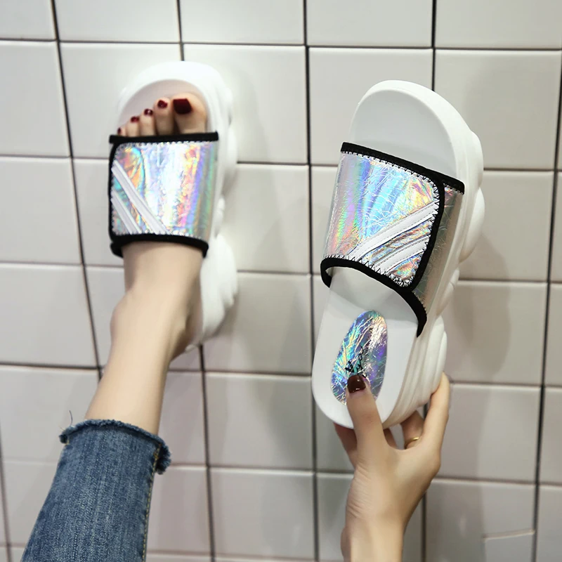 

Summer Shoes Height Wedge Slides Fashion Shoes Woman Summer Slippers Thick Bottom Flat Platform Shoes Zapatos De Mujer